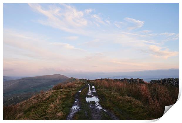 Rushup Edge at sunset. Derbyshire, UK. Print by Liam Grant