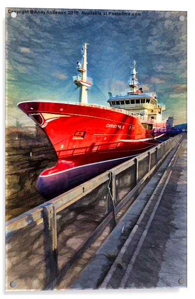  Large Scottish Fishing Boat Acrylic by Andy Anderson