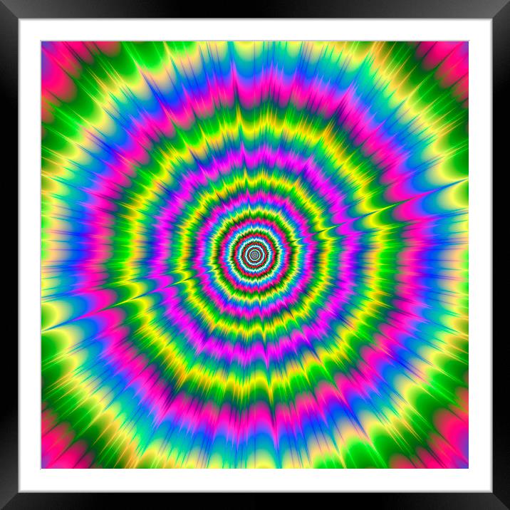 Colour Explosion in Green Pink Blue and Yellow Framed Mounted Print by Colin Forrest