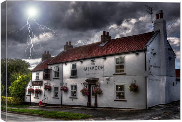  A scary image from the local pub,Skidby Canvas Print by Chris  Anderson