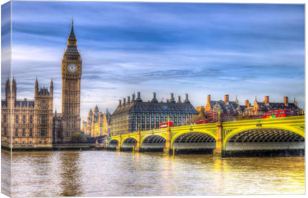 Westminster Bridge and Big Ben Canvas Print by David Pyatt