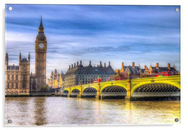 Westminster Bridge and Big Ben Acrylic by David Pyatt