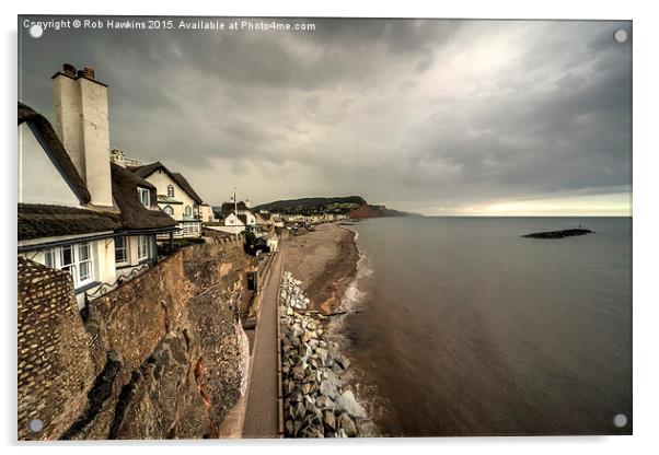  Sidmouth Coast  Acrylic by Rob Hawkins