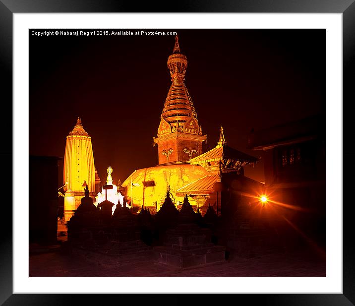 Swayambhunath Stupa! Framed Mounted Print by Nabaraj Regmi