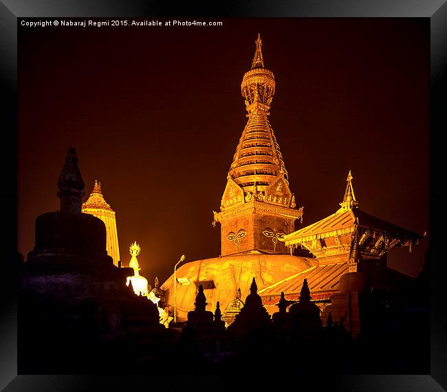 Swayambhunath Stupa! Framed Print by Nabaraj Regmi