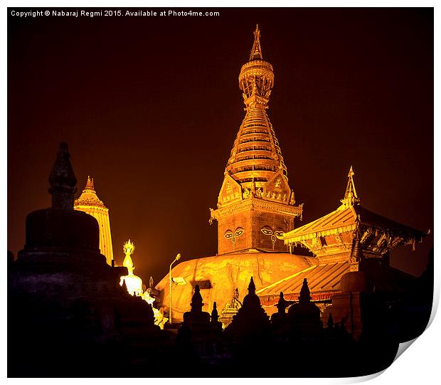 Swayambhunath Stupa! Print by Nabaraj Regmi