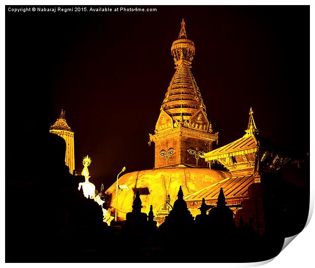 Swayambhunath Stupa! Print by Nabaraj Regmi
