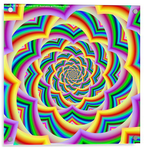 Colorful Curved Chevron Spiral  Acrylic by Colin Forrest