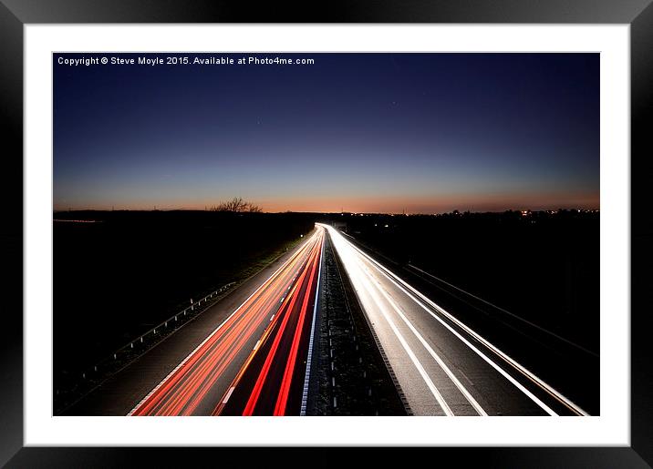  Traffic into the sunset Framed Mounted Print by Steve Moyle