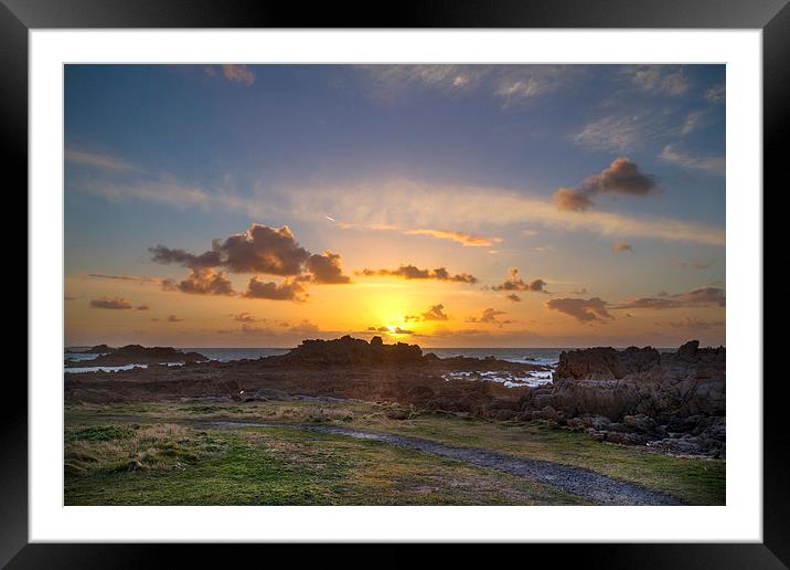 Sunset guernsey  Framed Mounted Print by chris smith
