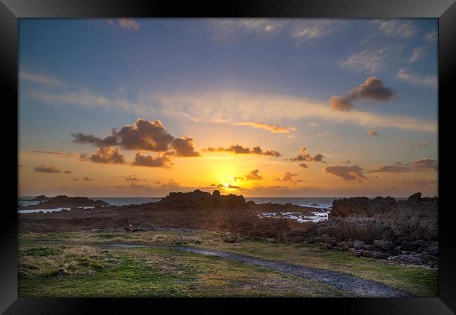 Sunset guernsey  Framed Print by chris smith