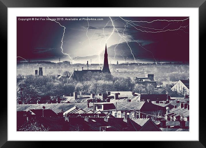  Lightning storm Framed Mounted Print by Derrick Fox Lomax