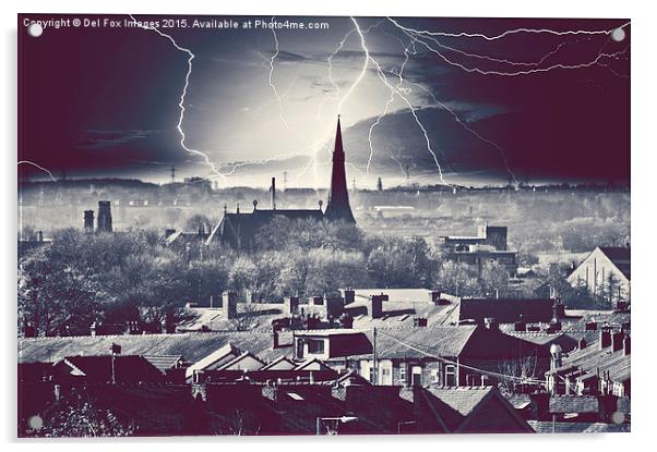  Lightning storm Acrylic by Derrick Fox Lomax