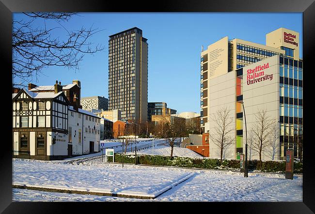 Hallam University and City Centre from Pond Street Framed Print by Darren Galpin