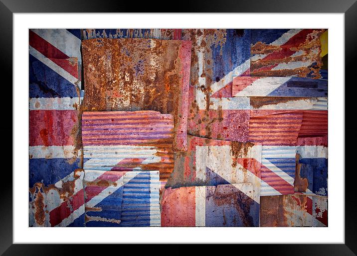 Corrugated Iron United Kingdom Flag Framed Mounted Print by Antony McAulay