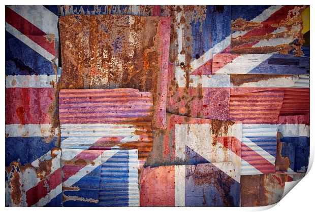 Corrugated Iron United Kingdom Flag Print by Antony McAulay
