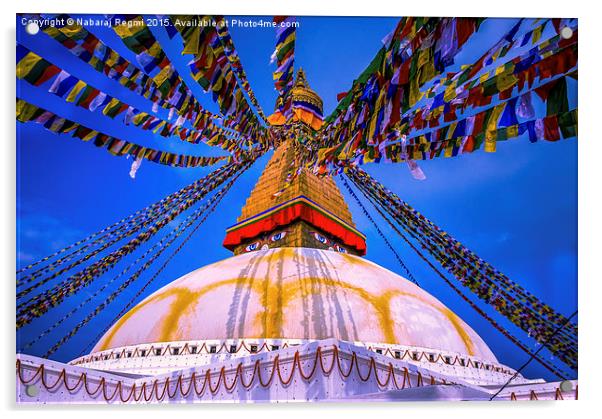 Boudhanath Stupa! Acrylic by Nabaraj Regmi