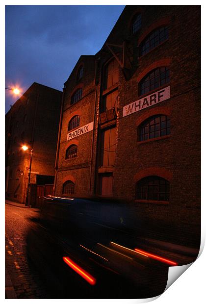 Wapping Taxi Blur Print by mark blower