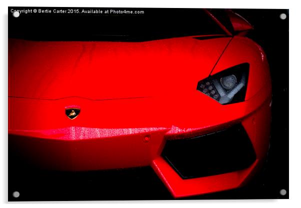 Red Lamborghini Acrylic by Bertie Carter