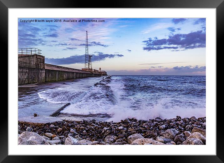 South Gare Sea Defence Framed Mounted Print by keith sayer