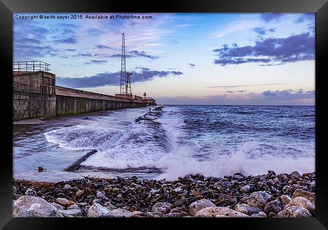 South Gare Sea Defence Framed Print by keith sayer