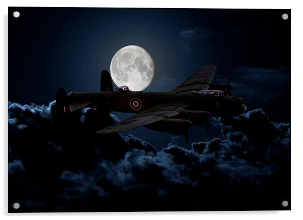  A Bombers Moon Acrylic by Stephen Ward