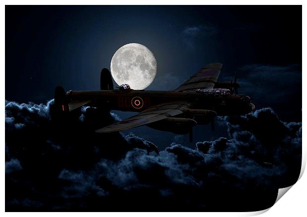  A Bombers Moon Print by Stephen Ward