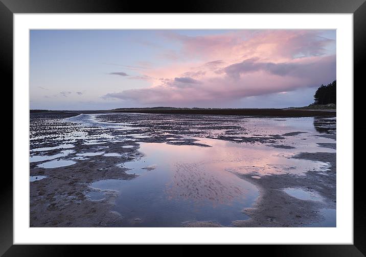 Low tide at twilight. Holkham, Norfolk, UK. Framed Mounted Print by Liam Grant