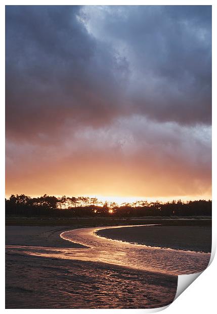Storm clouds at sunset. Holkham, Norfolk, UK. Print by Liam Grant