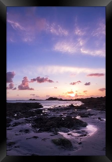 Guernsey sunset  Framed Print by chris smith