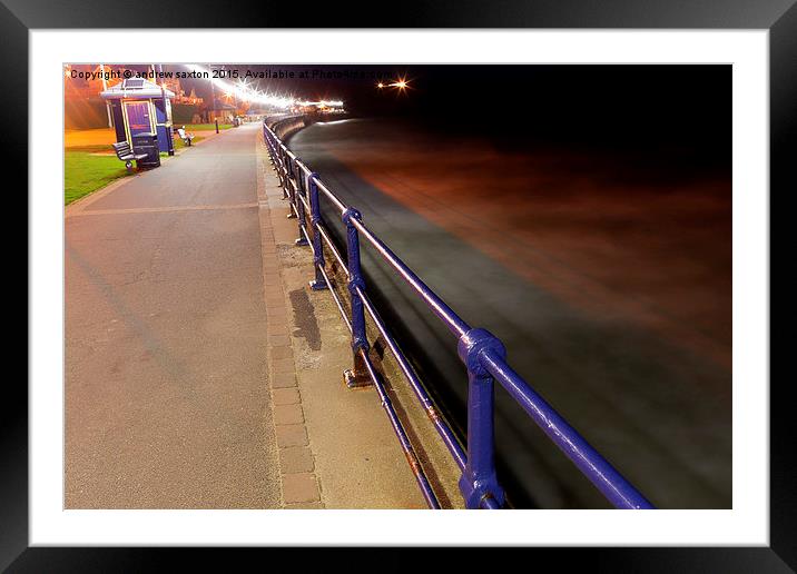 FILEY BY NIGTH Framed Mounted Print by andrew saxton
