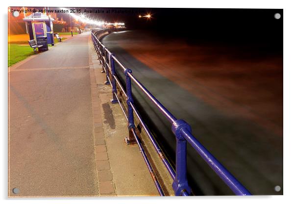  FILEY BY NIGTH Acrylic by andrew saxton