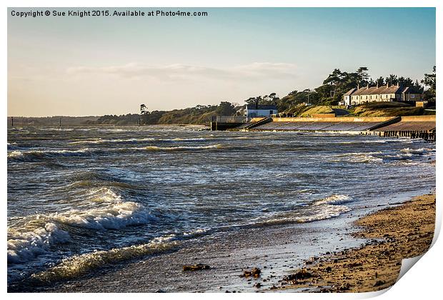 A bright and breezy day at Lepe beach,Hampshire Print by Sue Knight