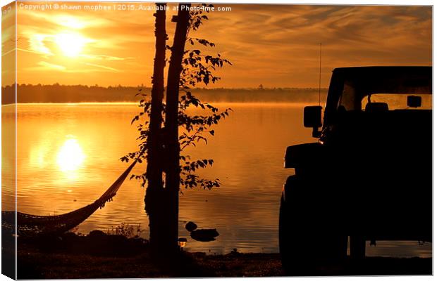  Sunrise at the lake Canvas Print by shawn mcphee I