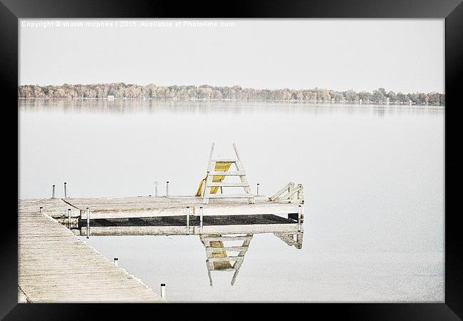  calm morning at the lake Framed Print by shawn mcphee I