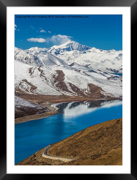   Yamdrok Lake Framed Mounted Print by colin chalkley