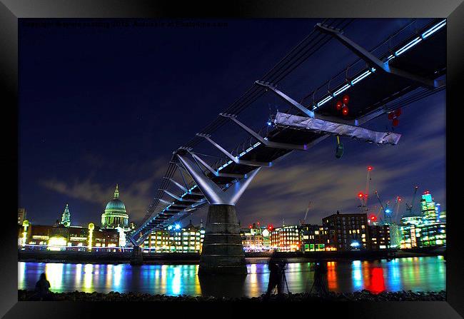  Millennium Bridge London Framed Print by sylvia scotting