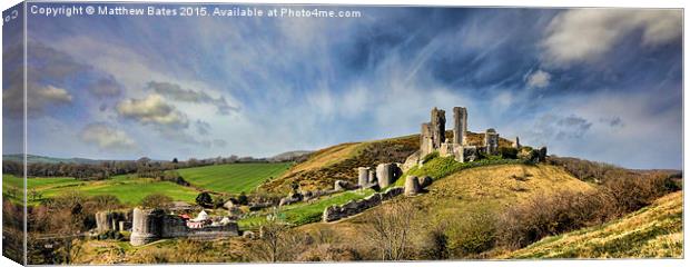  Corfe Castle from the East Canvas Print by Matthew Bates