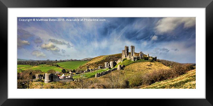  Corfe Castle from the East Framed Mounted Print by Matthew Bates