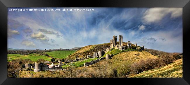  Corfe Castle from the East Framed Print by Matthew Bates