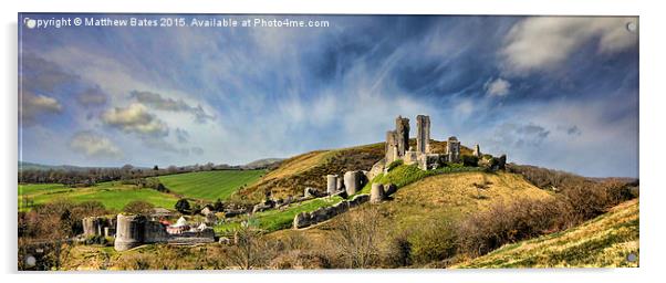  Corfe Castle from the East Acrylic by Matthew Bates