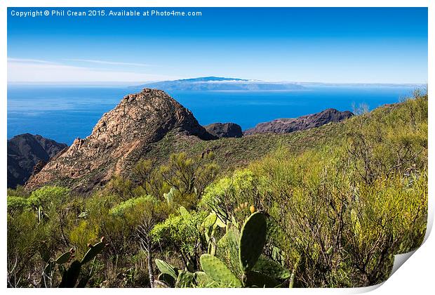  Risco Blanco and La Gomera Print by Phil Crean