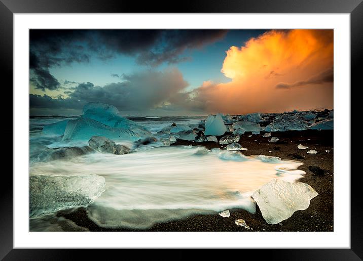  Jokulsarlon Sunrise Framed Mounted Print by Kevin Ainslie