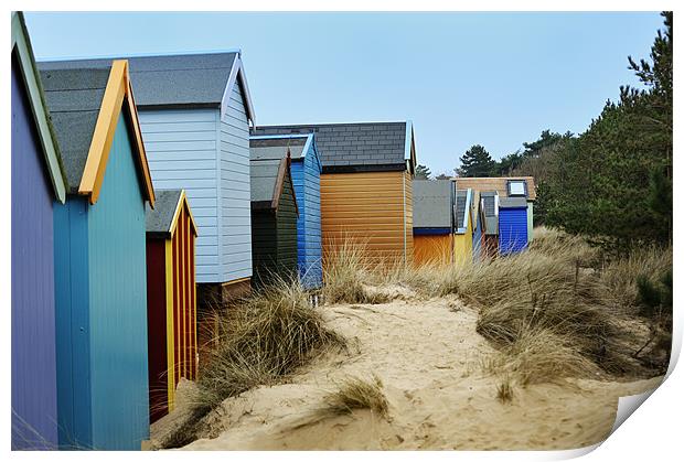 Beach huts at Wells Print by Stephen Mole