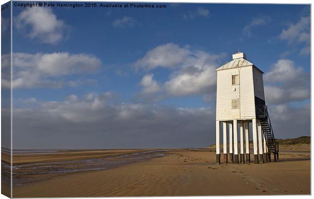  Lighthouse at Burnham on Sea Canvas Print by Pete Hemington