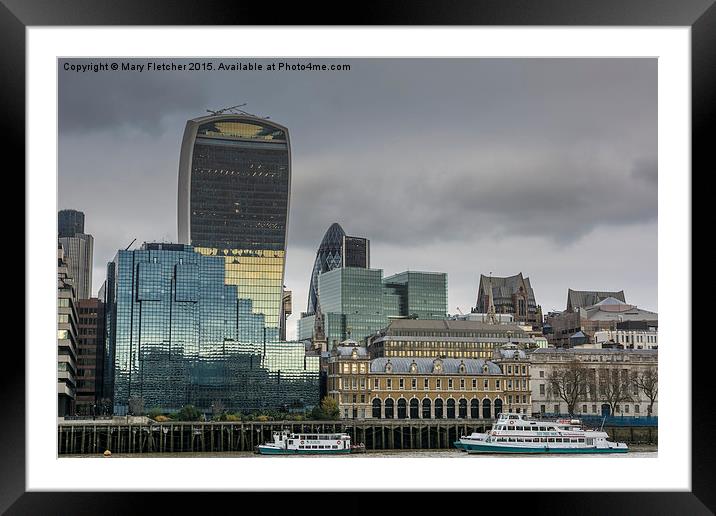  London Skyline Framed Mounted Print by Mary Fletcher