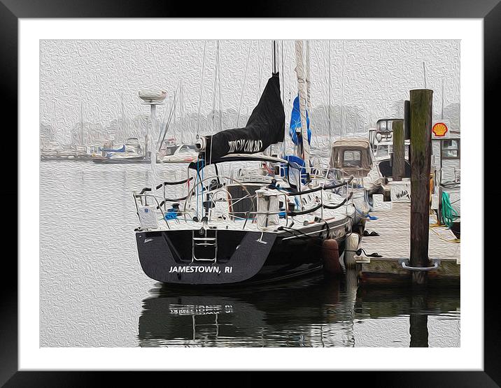 Painted Sailboat  Framed Mounted Print by james balzano, jr.