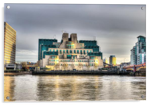  SIS Secret Service Building London Acrylic by David Pyatt