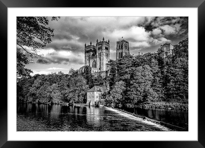 Durham Cathedral B&W Framed Mounted Print by Kevin Tate