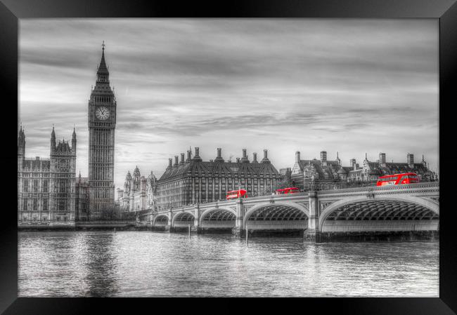 Westminster Bridge and Big Ben Framed Print by David Pyatt